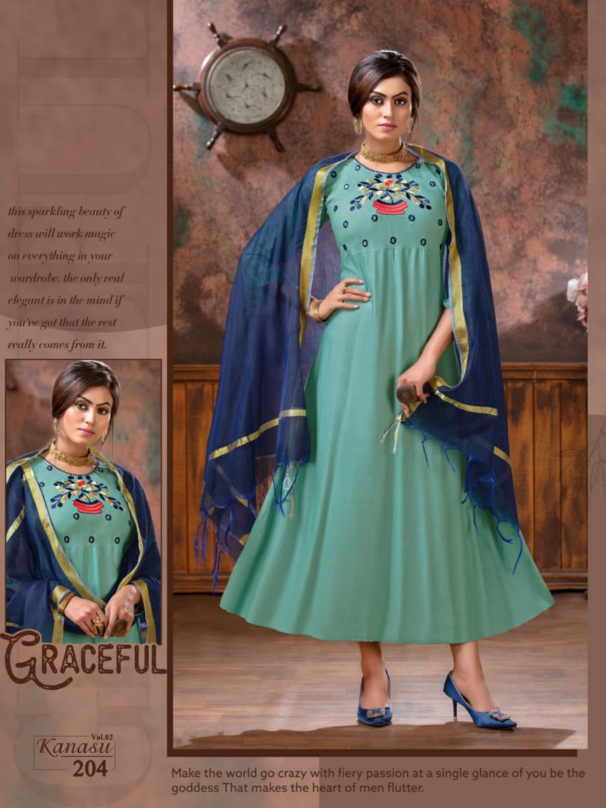 Ft Presents  Kanasu Vol 2 Heavy Designer Kurti With Dupatta