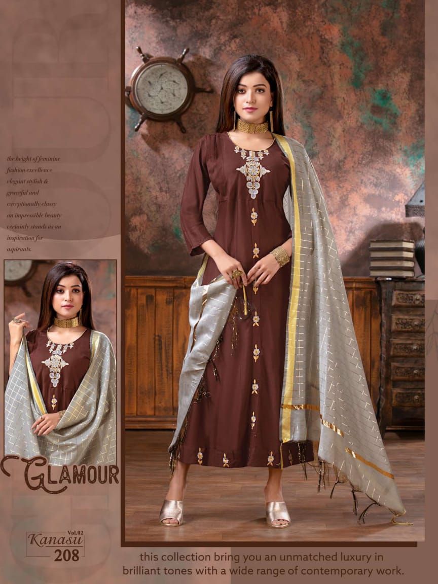 Ft Presents  Kanasu Vol 2 Heavy Designer Kurti With Dupatta