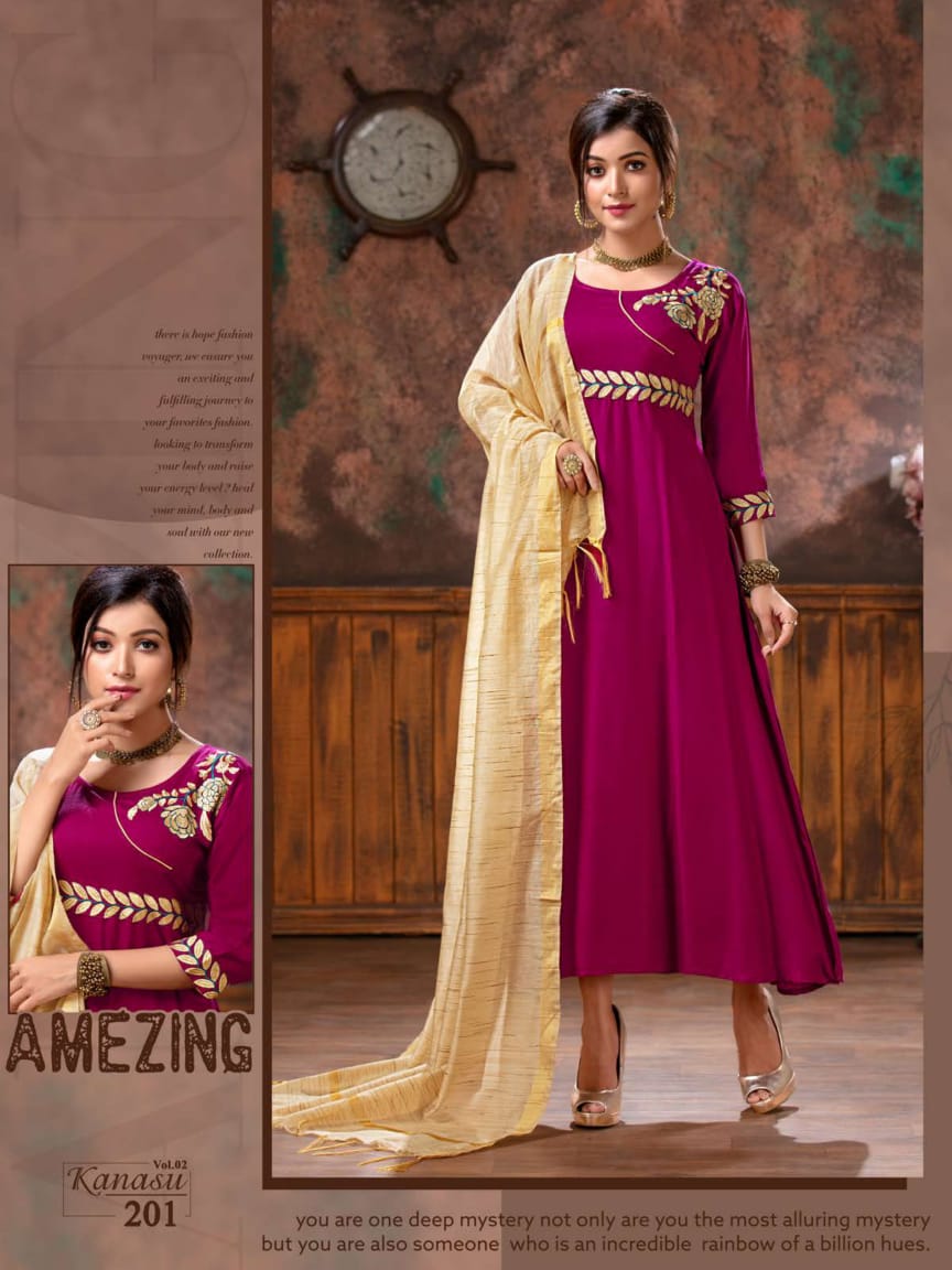 Ft Presents  Kanasu Vol 2 Heavy Designer Kurti With Dupatta