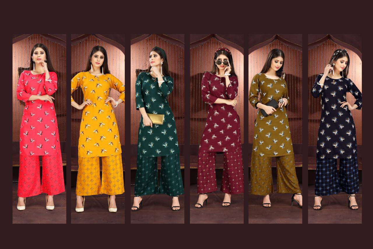 Ft  Presents Platinum  Casual Wear Kurti With Bottom