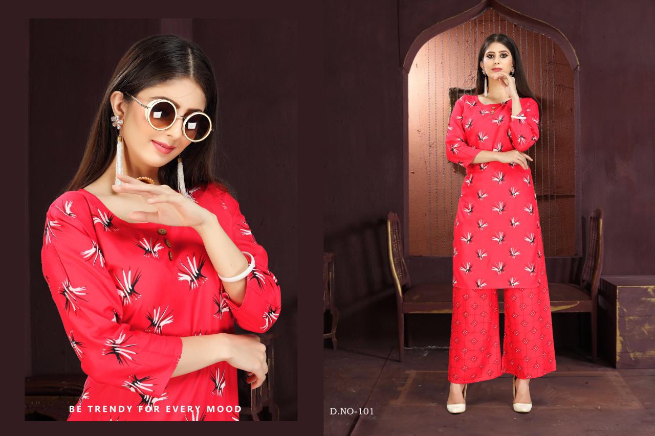 Ft  Presents Platinum  Casual Wear Kurti With Bottom