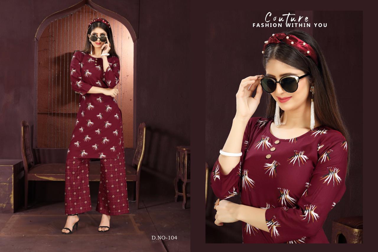 Ft  Presents Platinum  Casual Wear Kurti With Bottom