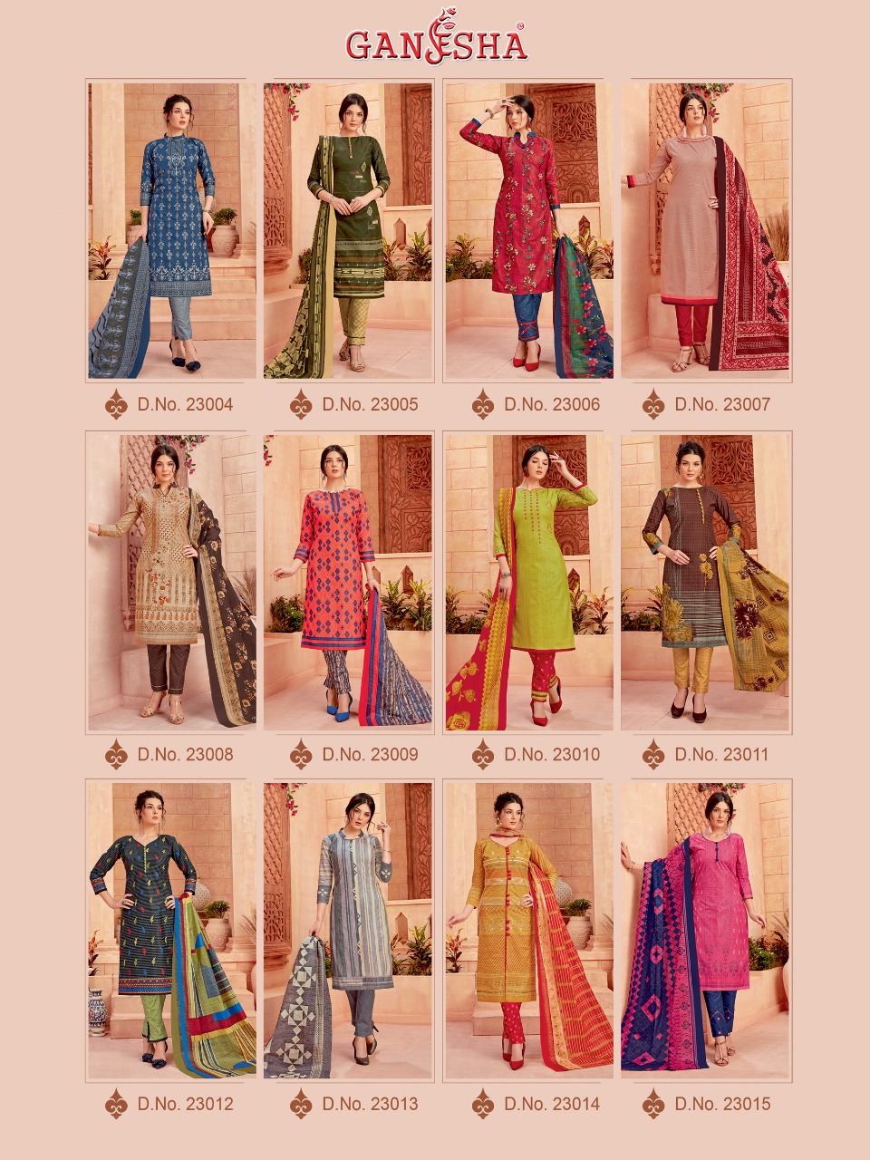Ganesha Print Vol 23 Ready Made Cotton Suits