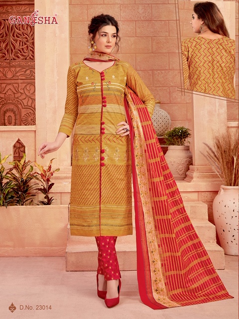 Ganesha Print Vol 23 Ready Made Cotton Suits