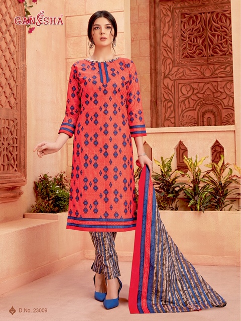 Ganesha Print Vol 23 Ready Made Cotton Suits