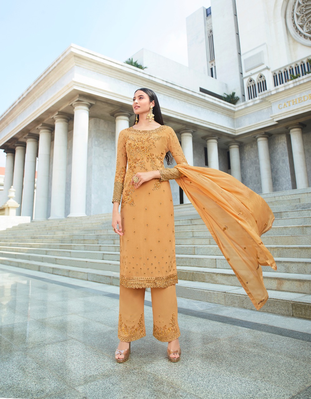 Glossy Presents Simar Heenaz 2 Heavy Georgette Embroidered Salwar Suits