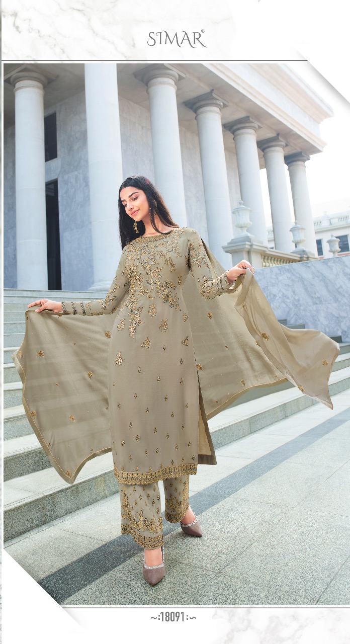 Glossy Presents Simar Heenaz 2 Heavy Georgette Embroidered Salwar Suits