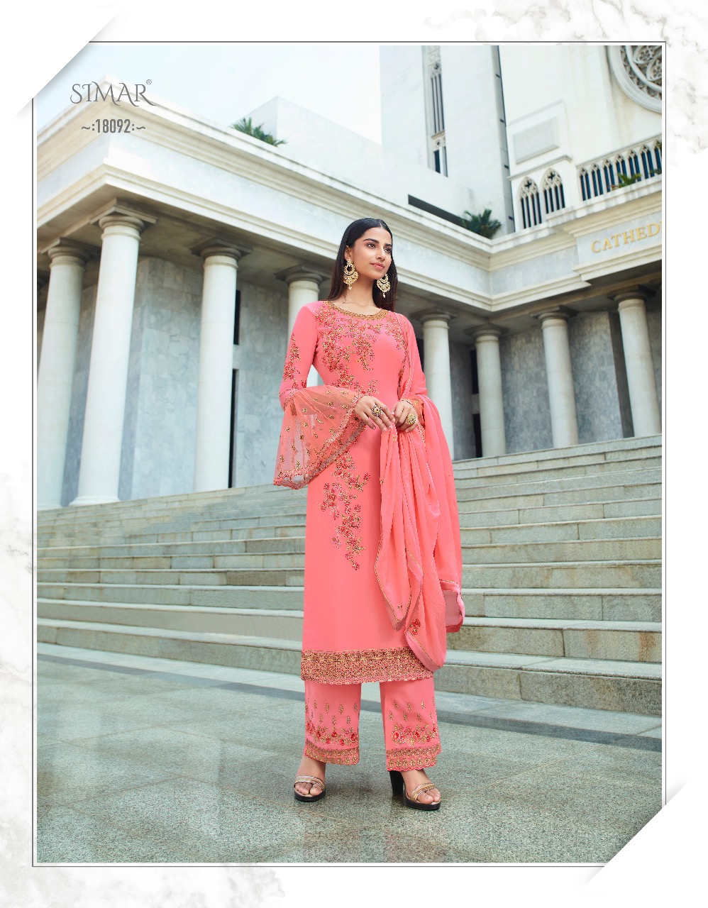 Glossy Presents Simar Heenaz 2 Heavy Georgette Embroidered Salwar Suits