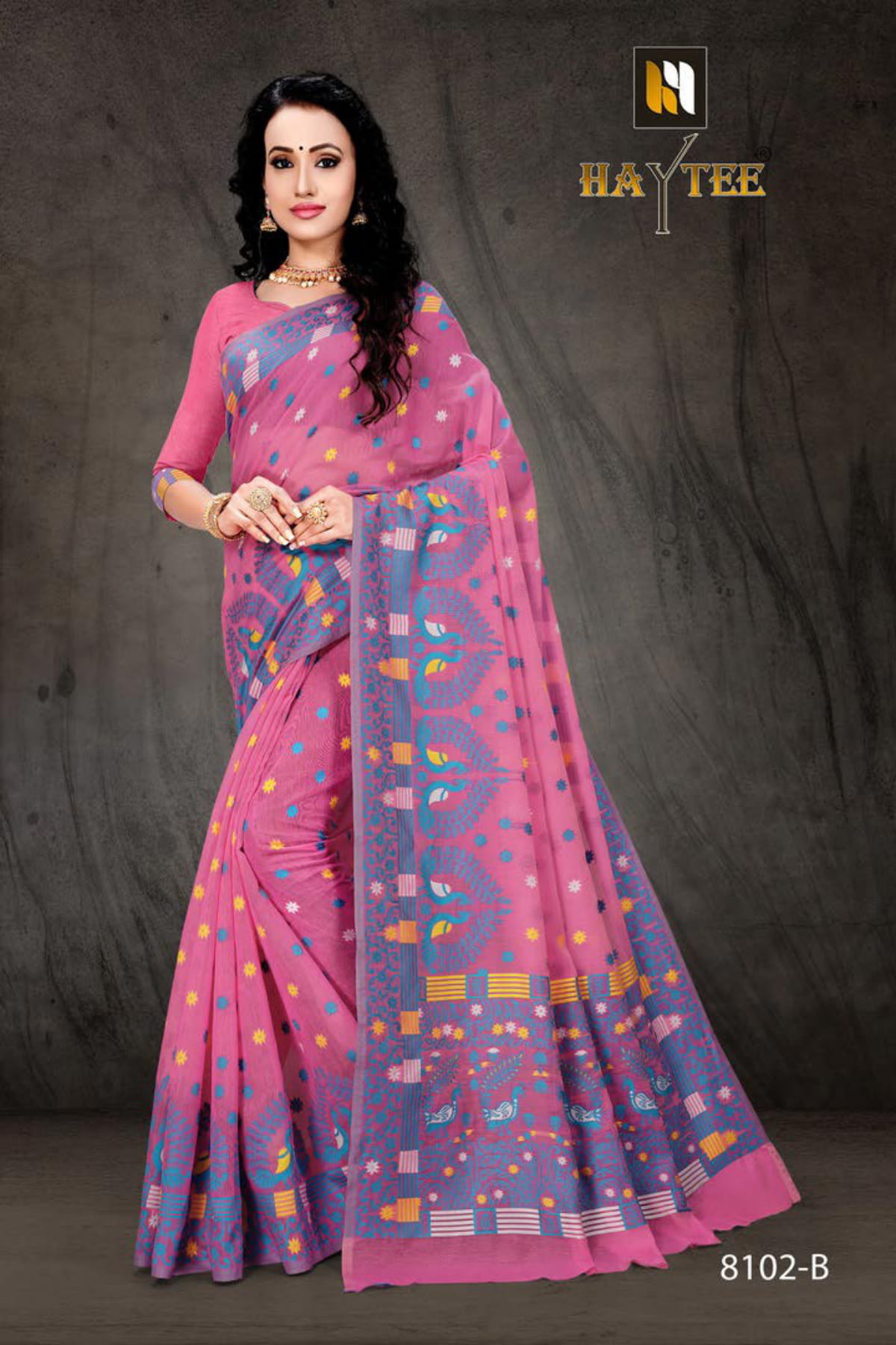 Haytee Presents Bomkai 8102 Cotton Silk Saree Collection