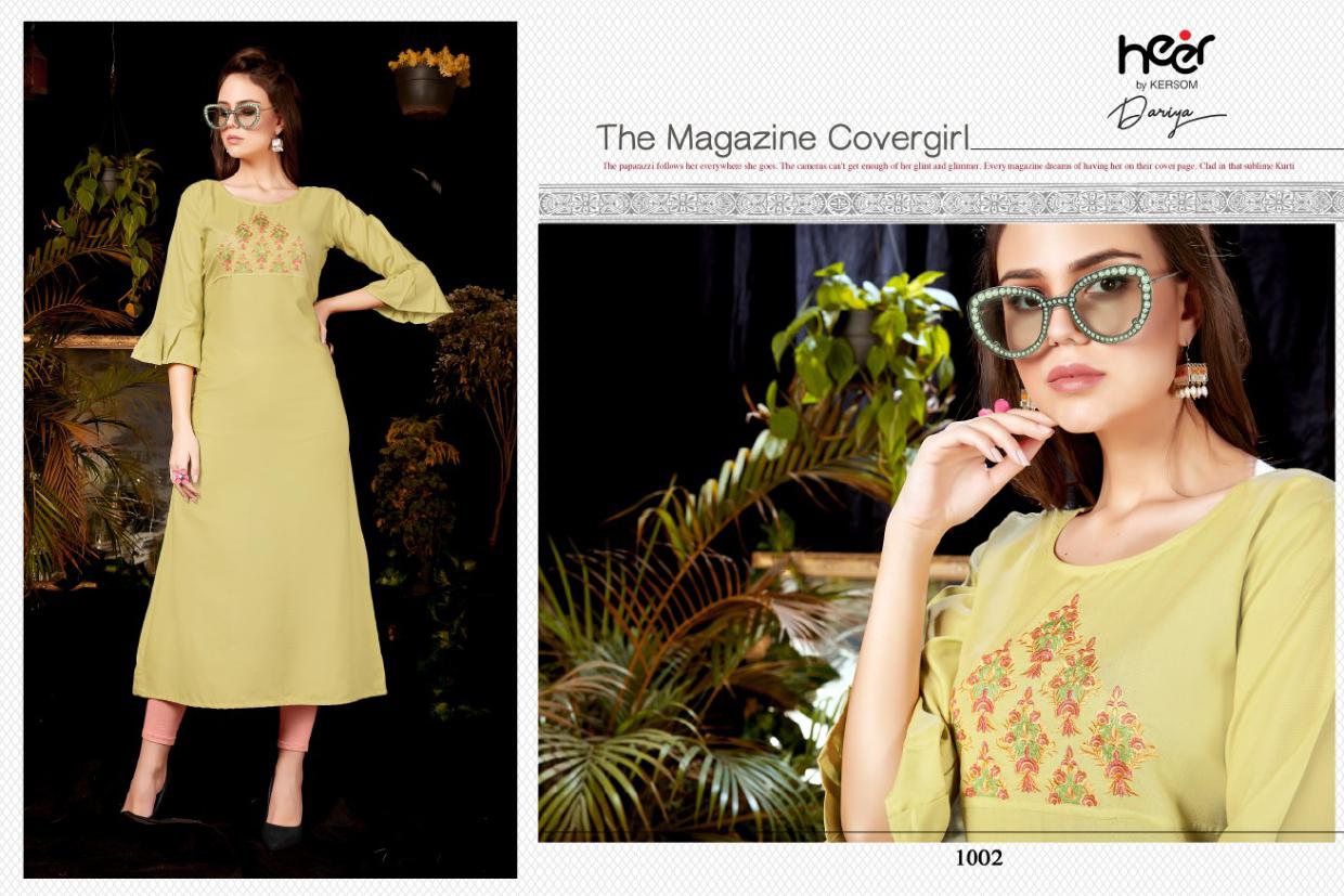 Heer Presents Dariya Rayon Running Wear Straight Kurti