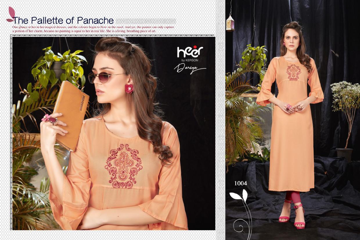 Heer Presents Dariya Rayon Running Wear Straight Kurti