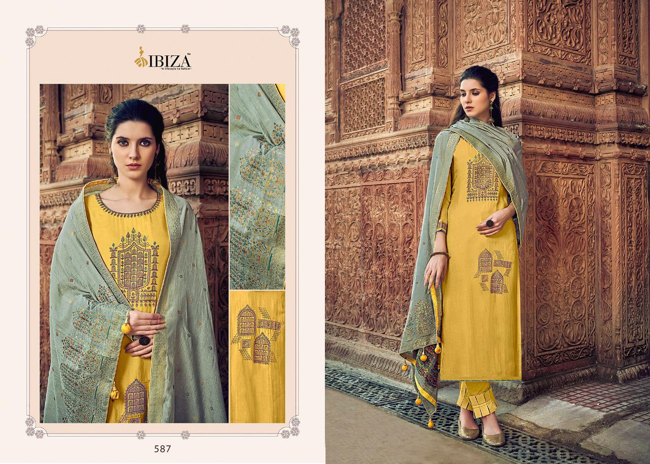 Ibiza Presents Minakari  Designer Dress Material
