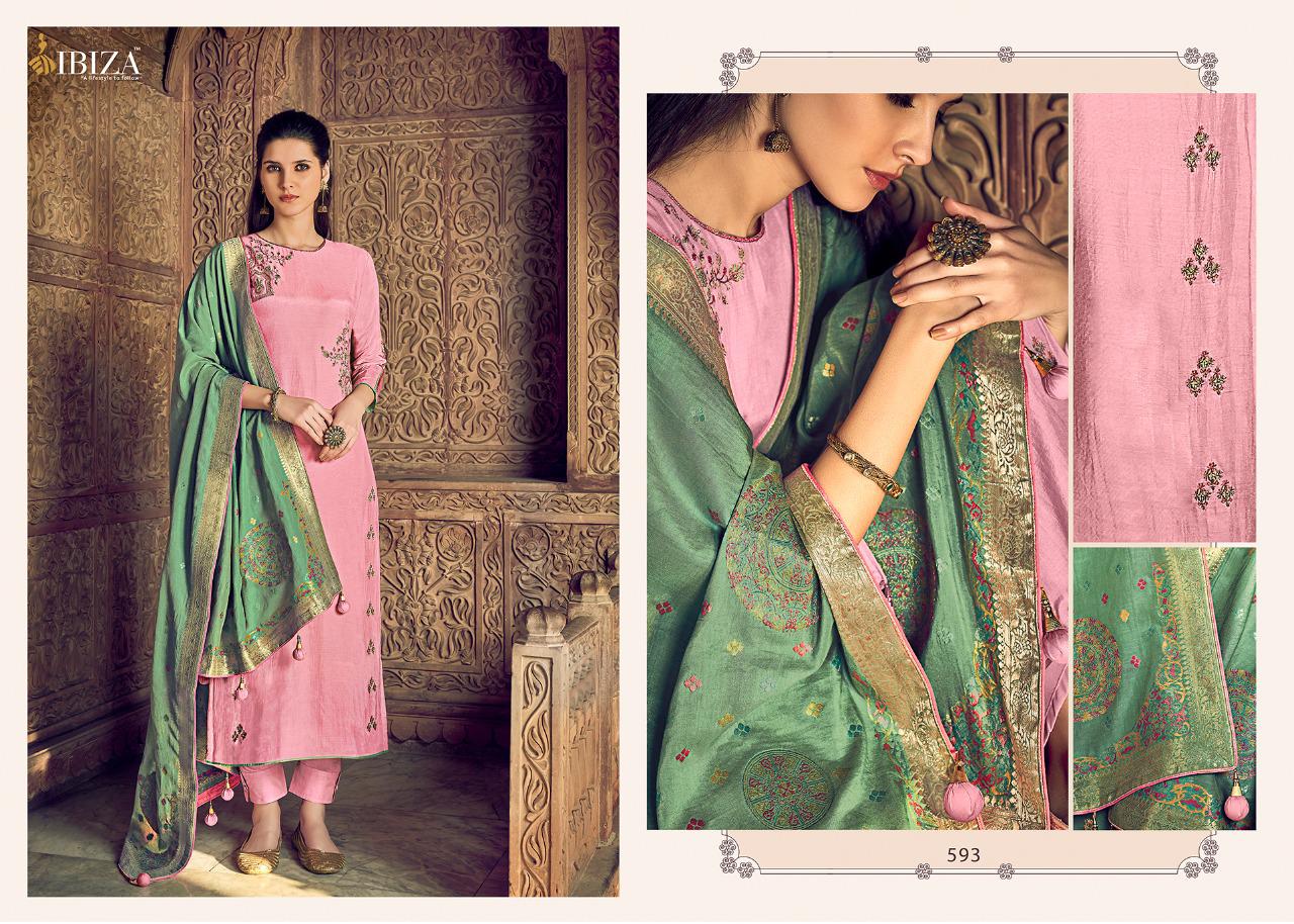 Ibiza Presents Minakari  Designer Dress Material