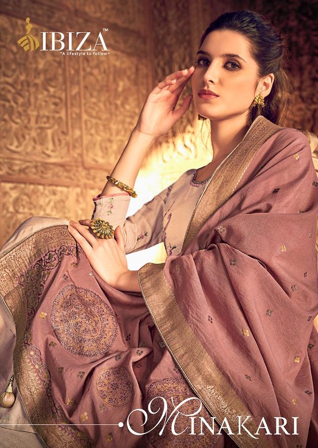 Ibiza Presents Minakari  Designer Dress Material