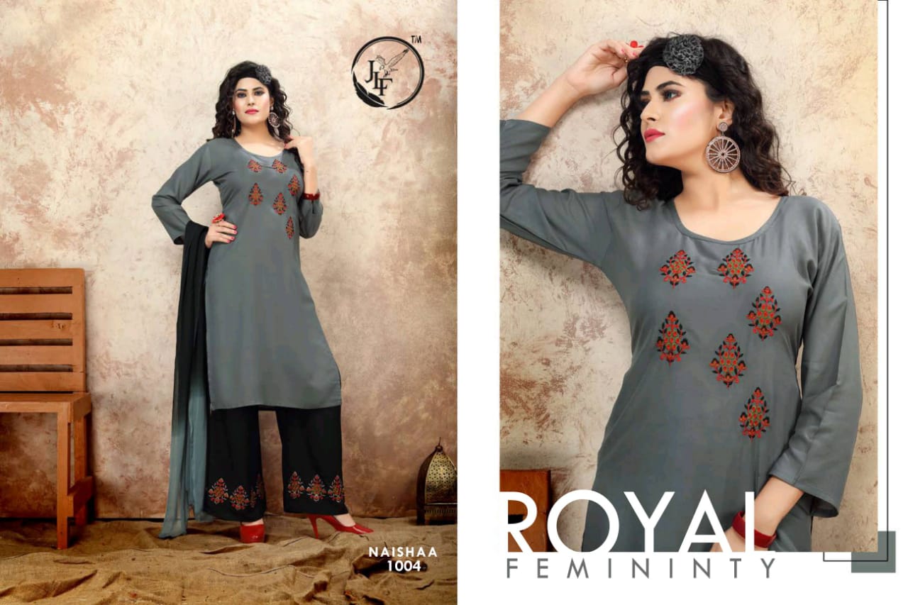 Jlf Presents Naishaa Designer Kurti With Palazzo Collection