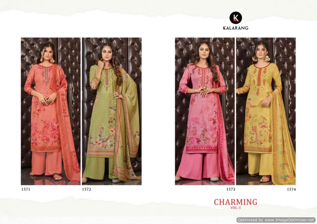 Kalarang Presents  Charming Vol 3 Designer Dress Material