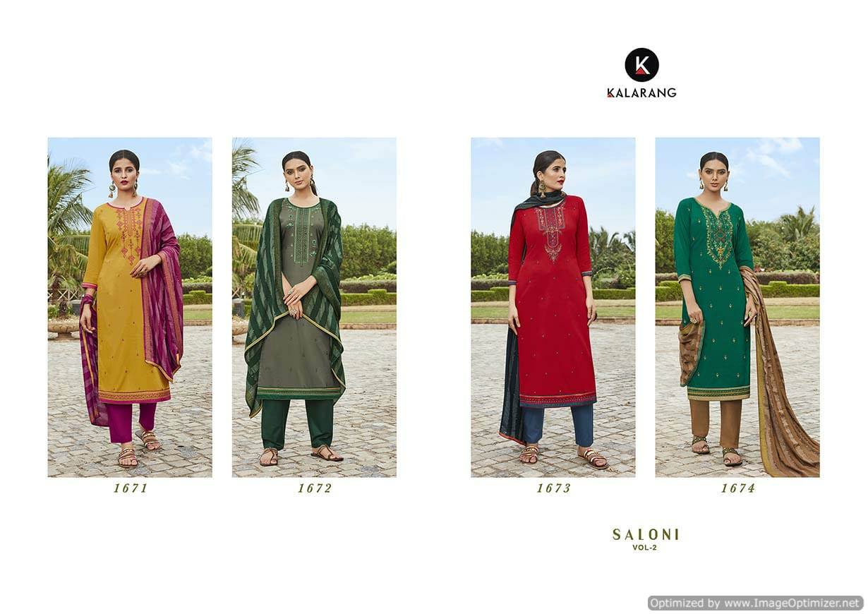 Kalarang  Presents Saloni Vol  2 Designer Dress Material