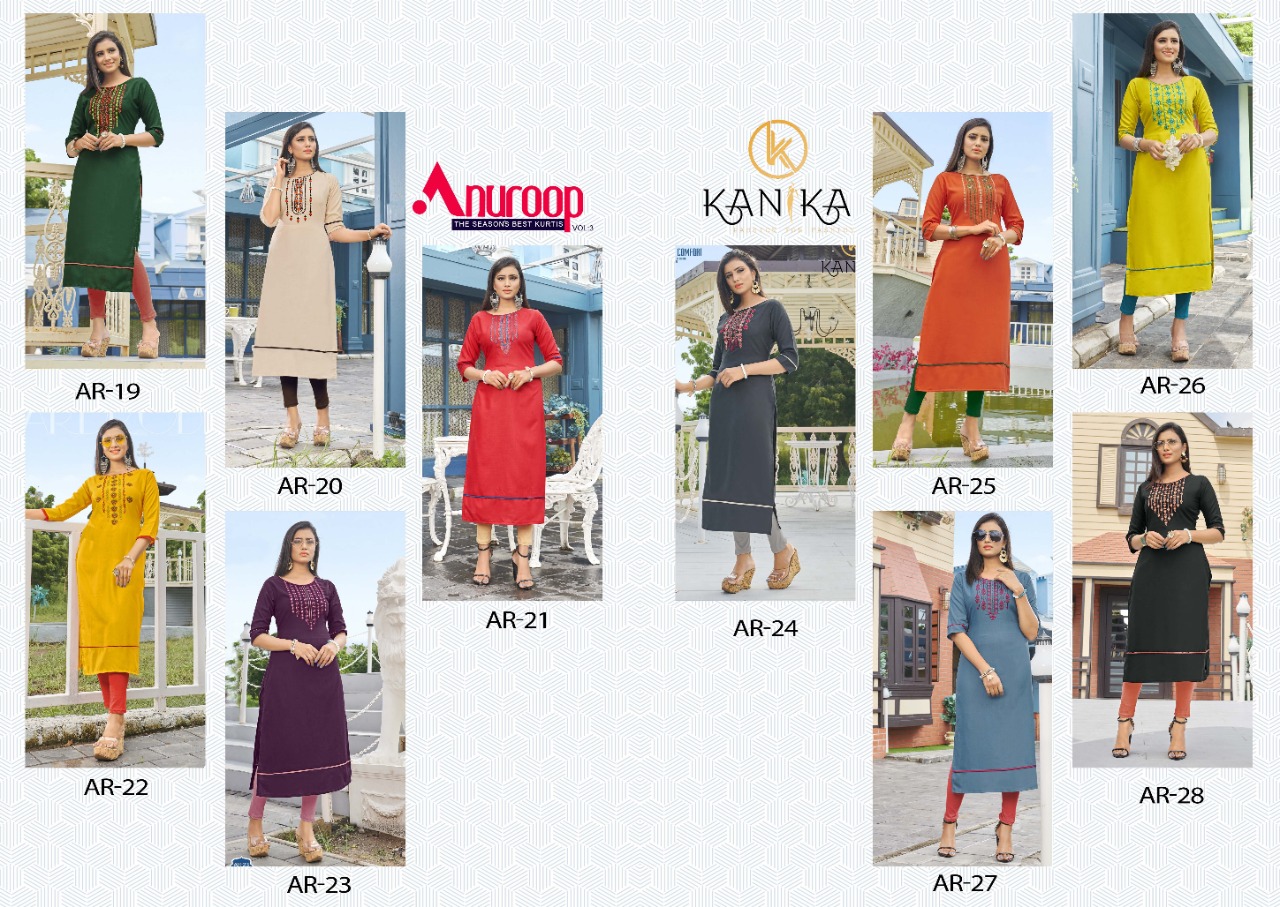 Kanika Presents Anuroop Vol 3 Casual Wear Kurti Collection