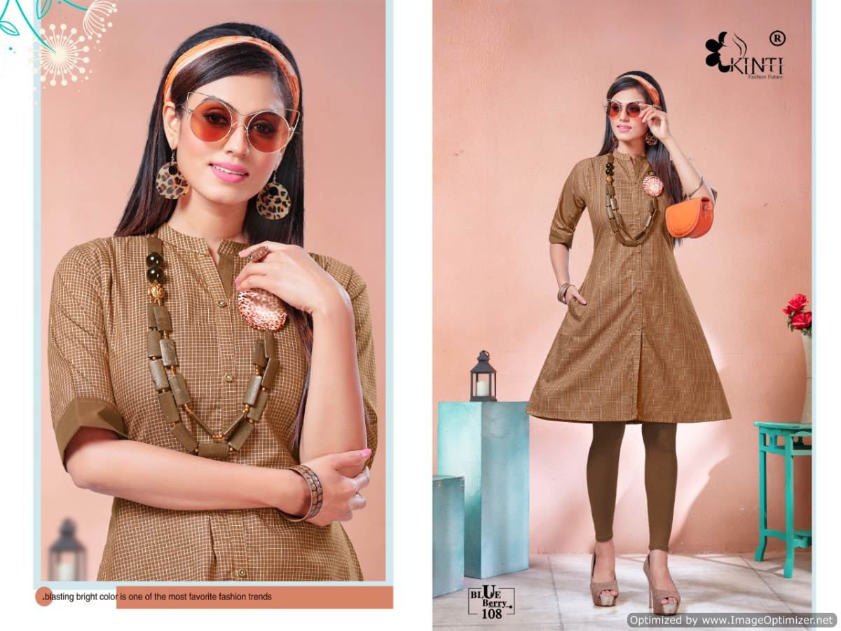 Kinti Presents  Blue Berry Short Kurti Collection