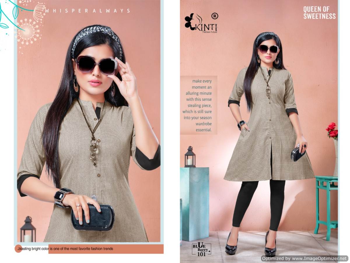Kinti Presents  Blue Berry Short Kurti Collection