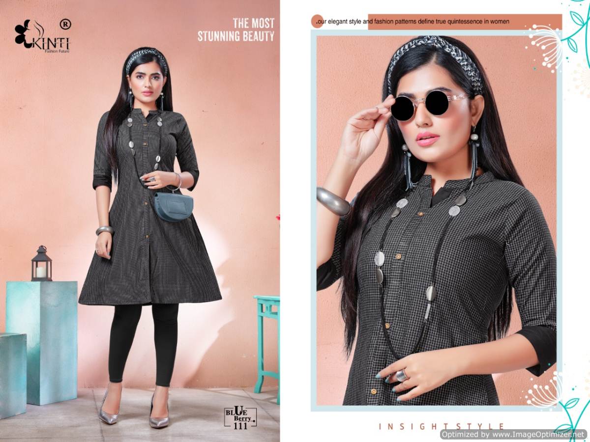 Kinti Presents  Blue Berry Short Kurti Collection