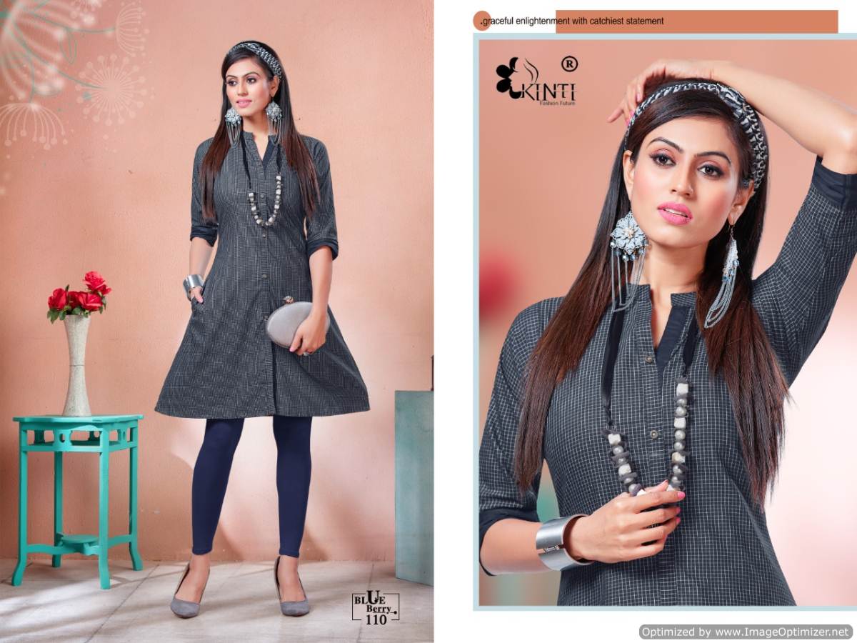 Kinti Presents  Blue Berry Short Kurti Collection