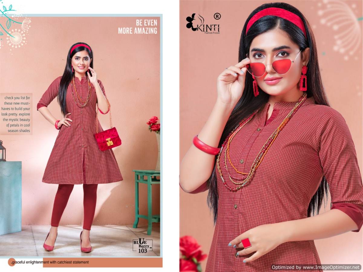 Kinti Presents  Blue Berry Short Kurti Collection
