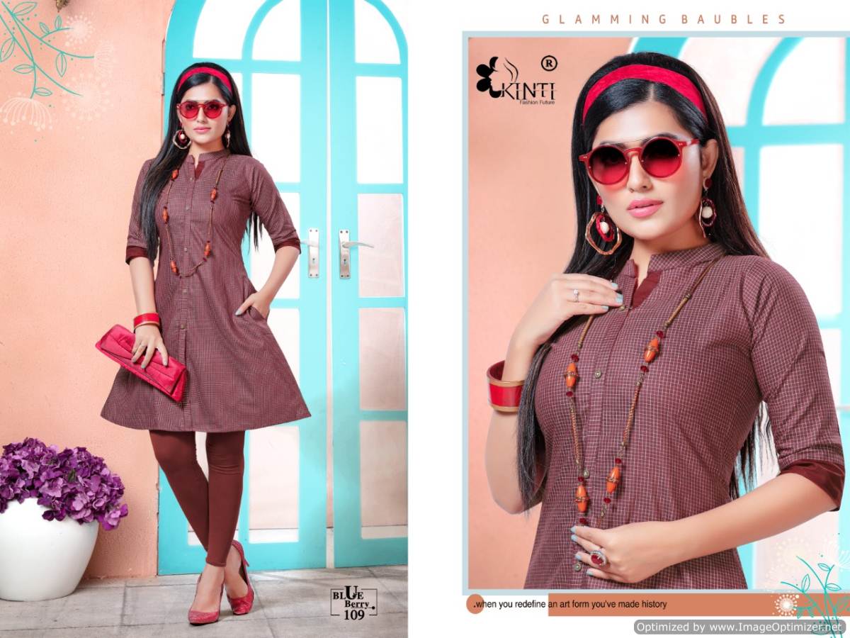 Kinti Presents  Blue Berry Short Kurti Collection