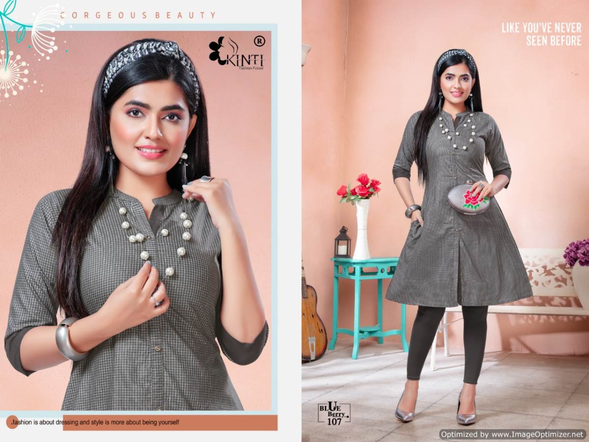 Kinti Presents  Blue Berry Short Kurti Collection