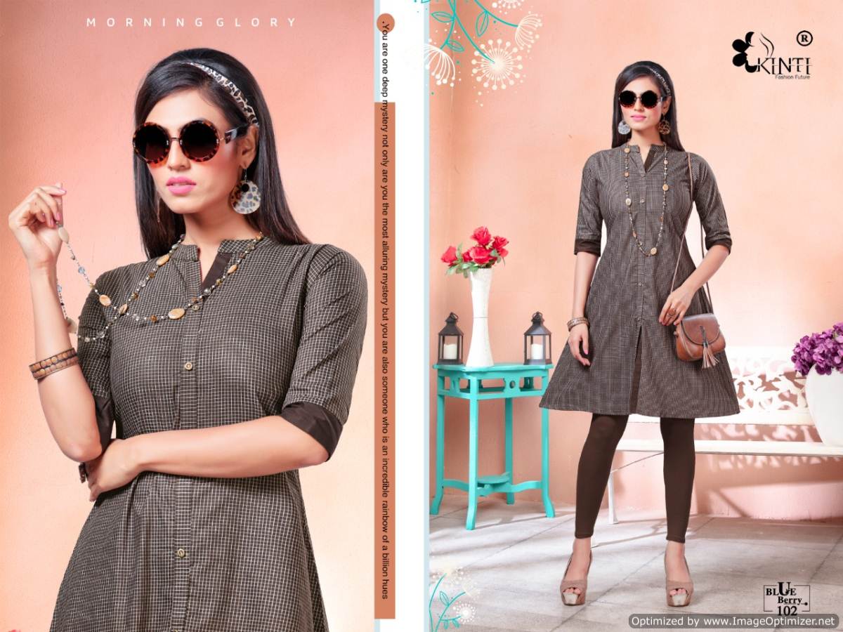 Kinti Presents  Blue Berry Short Kurti Collection