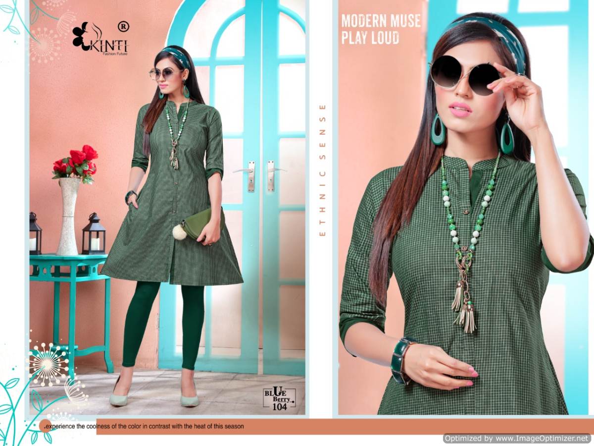 Kinti Presents  Blue Berry Short Kurti Collection