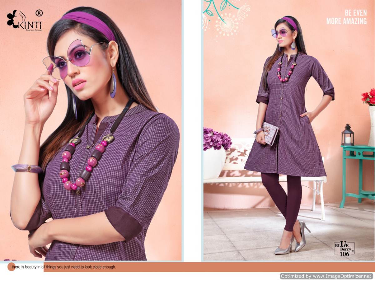Kinti Presents  Blue Berry Short Kurti Collection
