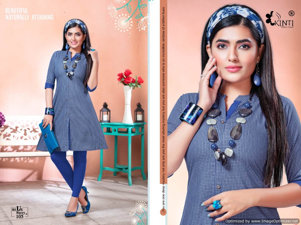 Kinti Presents  Blue Berry Short Kurti Collection