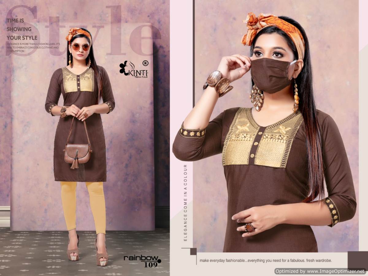Kinti  Presents Rainbow  Straight Short Kurti Collection