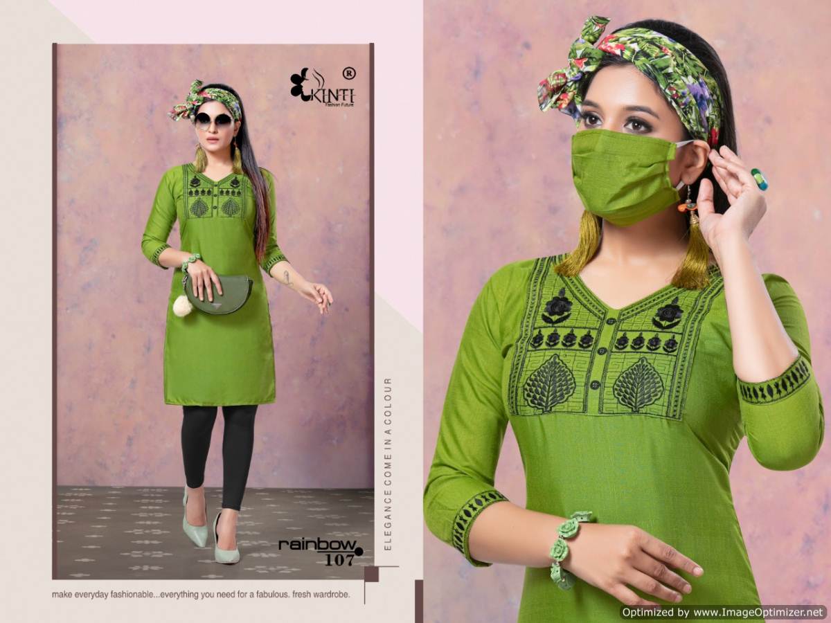 Kinti  Presents Rainbow  Straight Short Kurti Collection