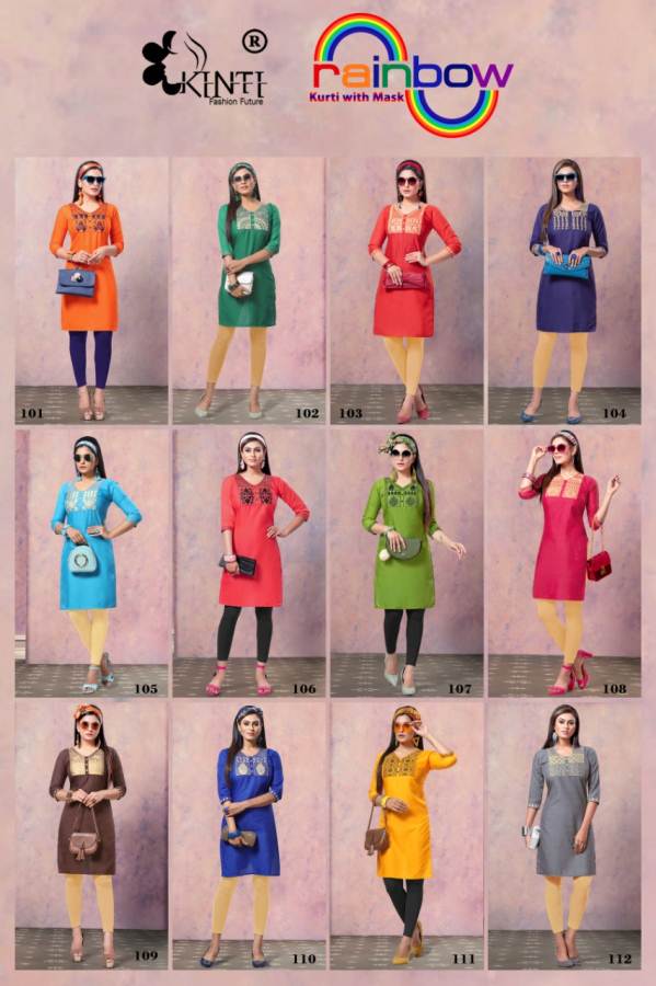 Kinti  Presents Rainbow  Straight Short Kurti Collection