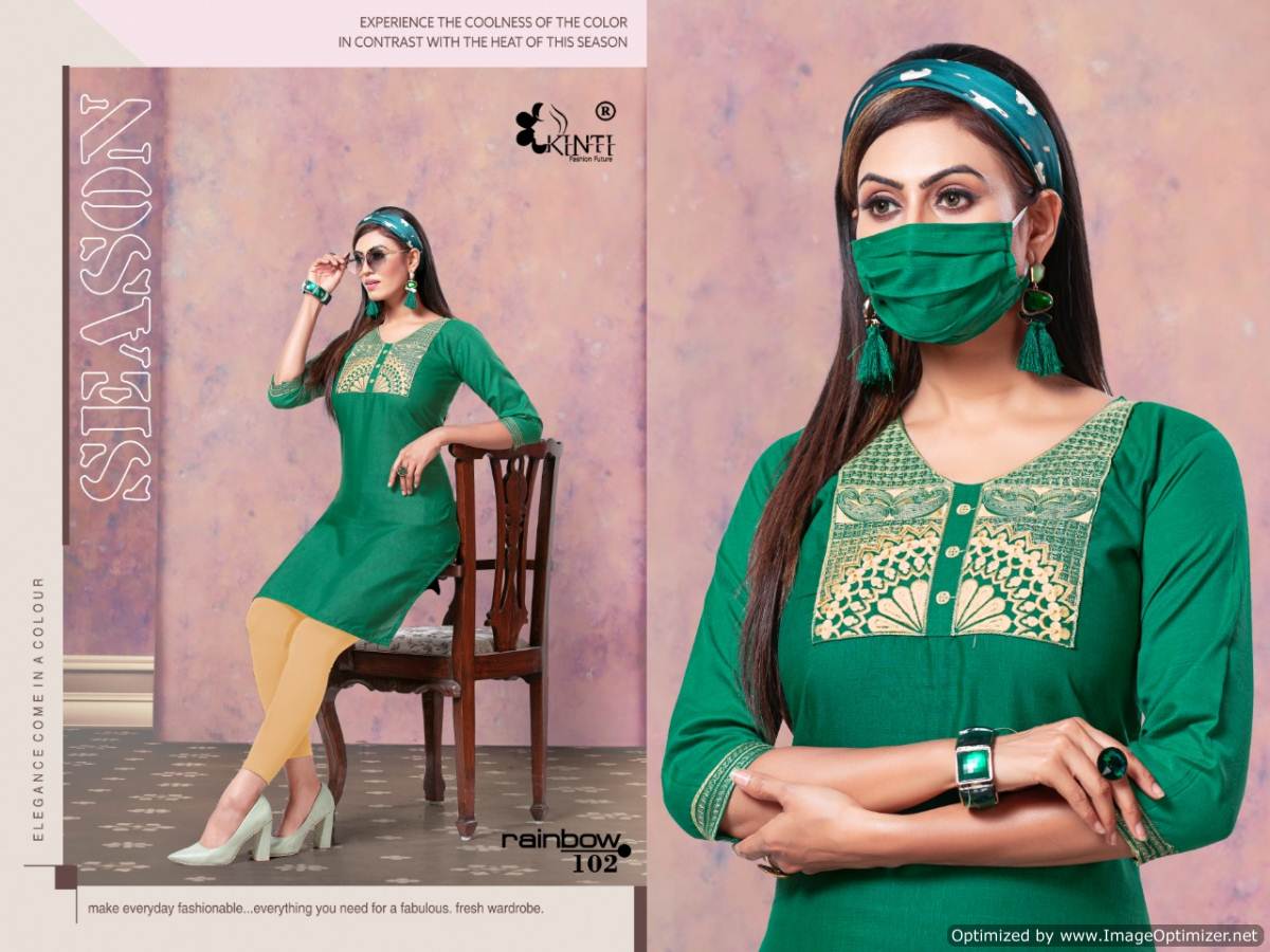 Kinti  Presents Rainbow  Straight Short Kurti Collection