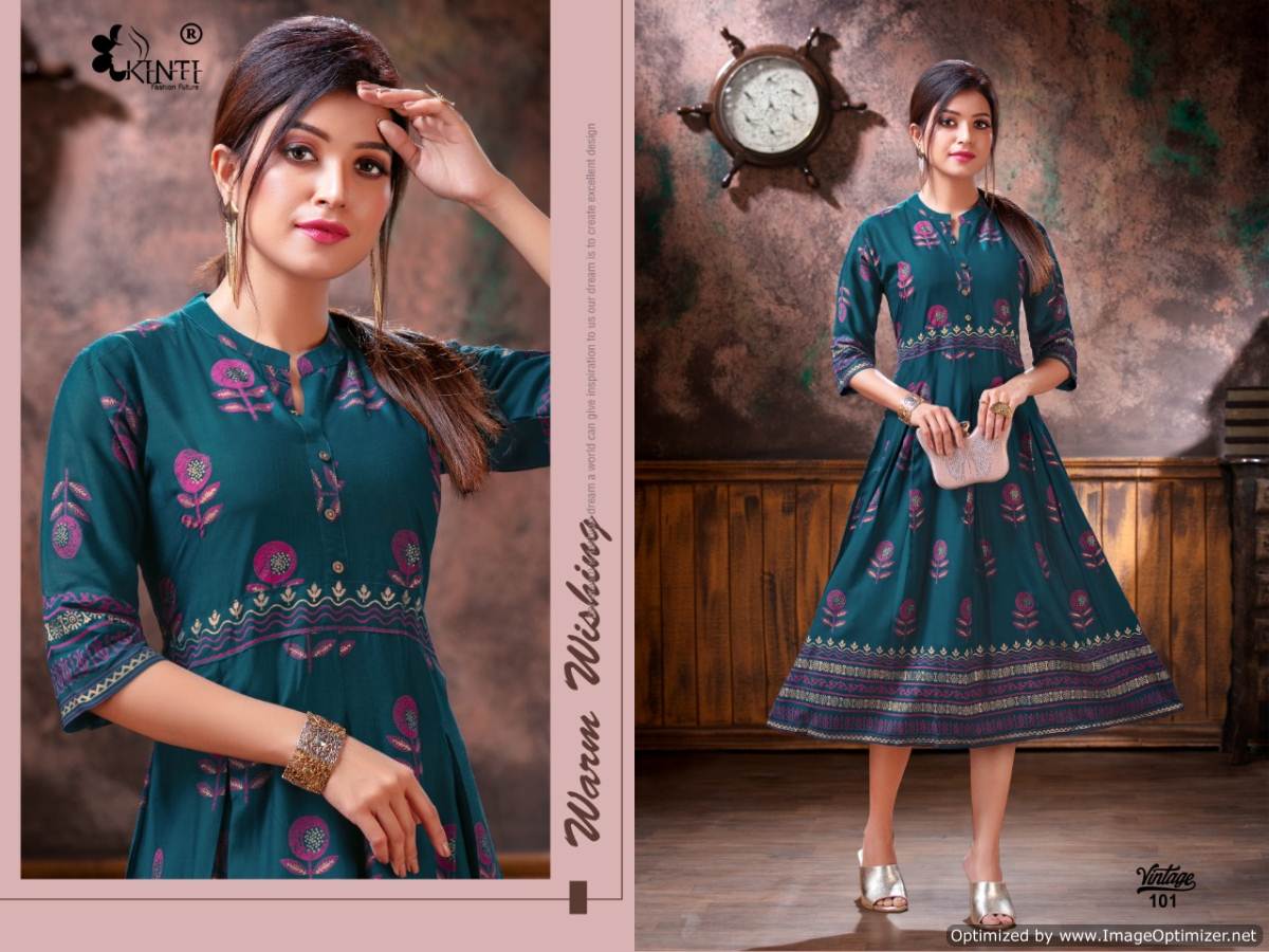 Kinti Presents Vintage  Printed Kurti Collection