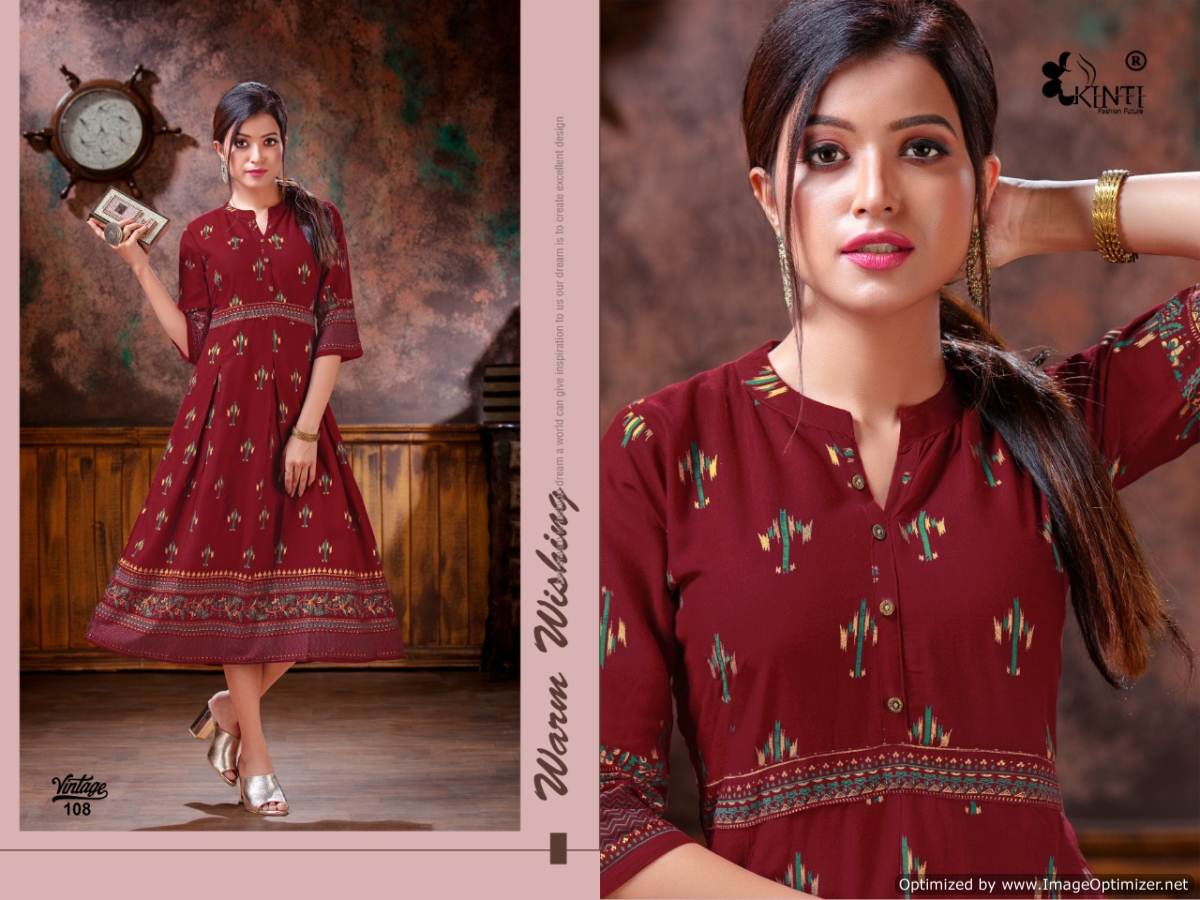 Kinti Presents Vintage  Printed Kurti Collection
