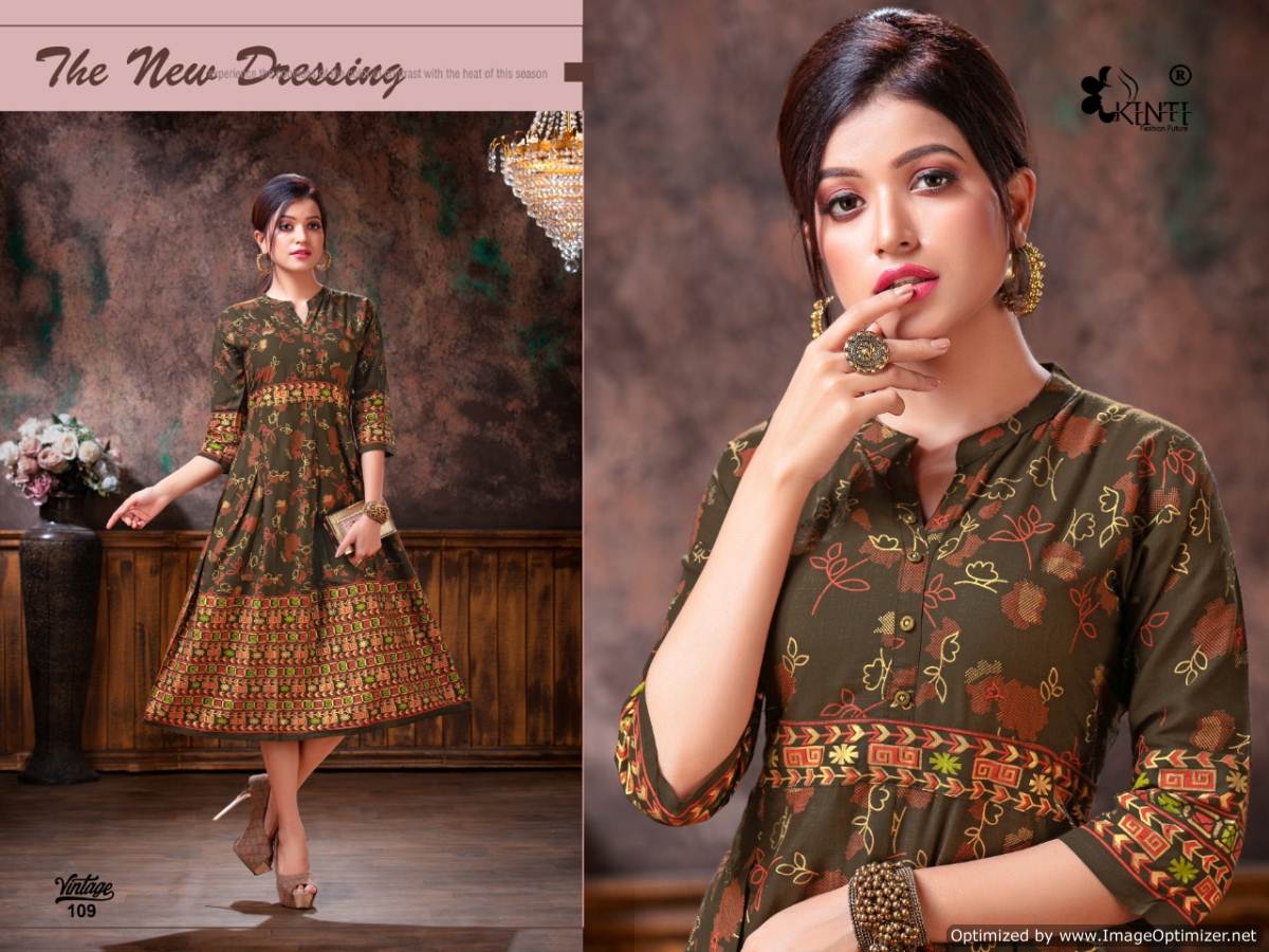 Kinti Presents Vintage  Printed Kurti Collection