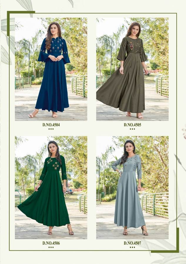 Koodee Presents Phool 2 Heavy Gown Style Long Kurti Collection