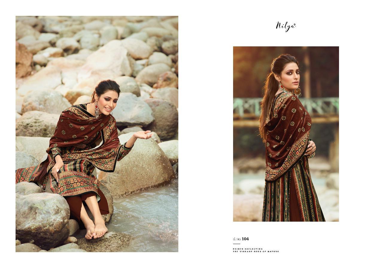 Lt Nitya Presents  Velvet  Vol 1 Printed Dress Material