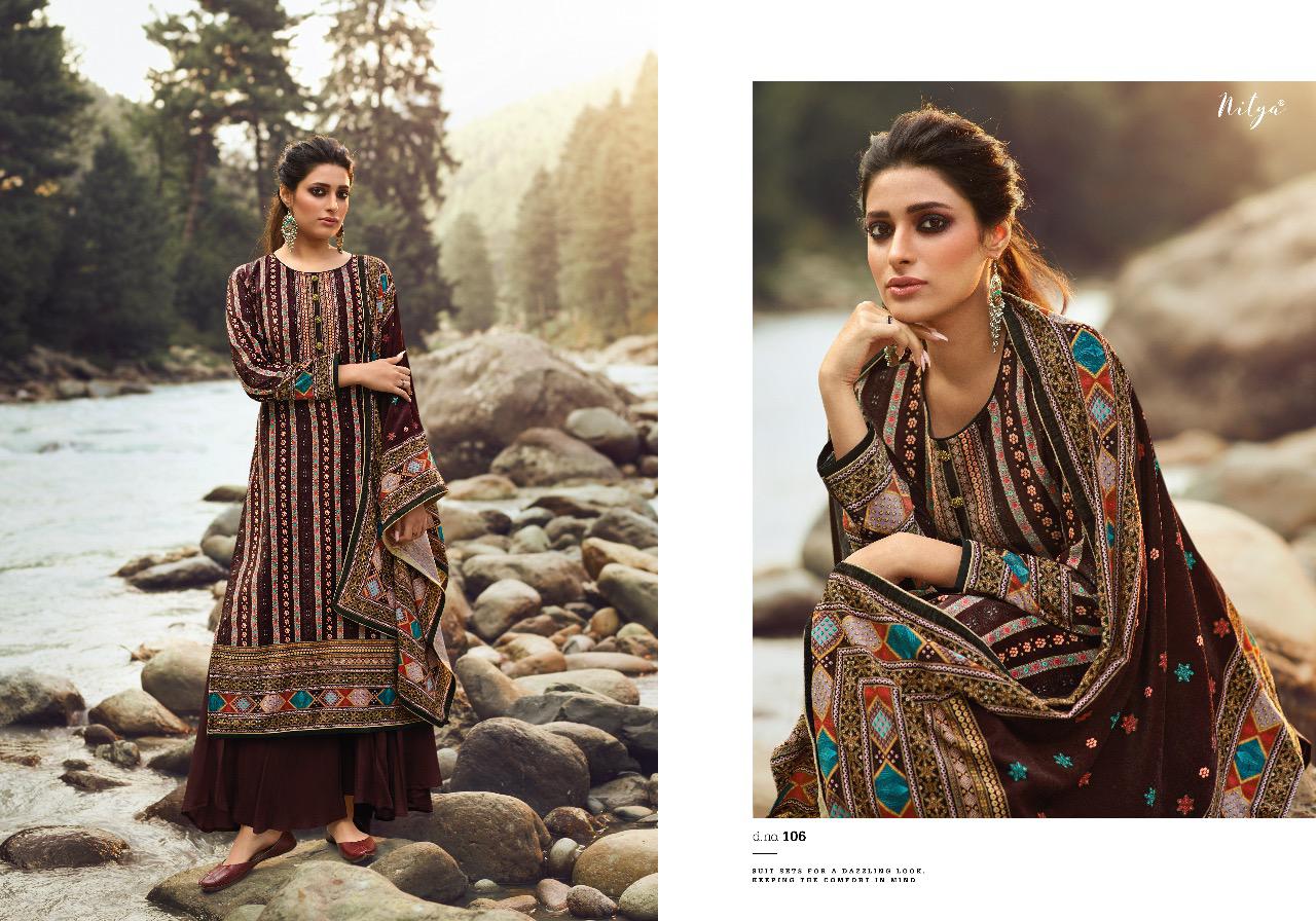 Lt Nitya Presents  Velvet  Vol 1 Printed Dress Material