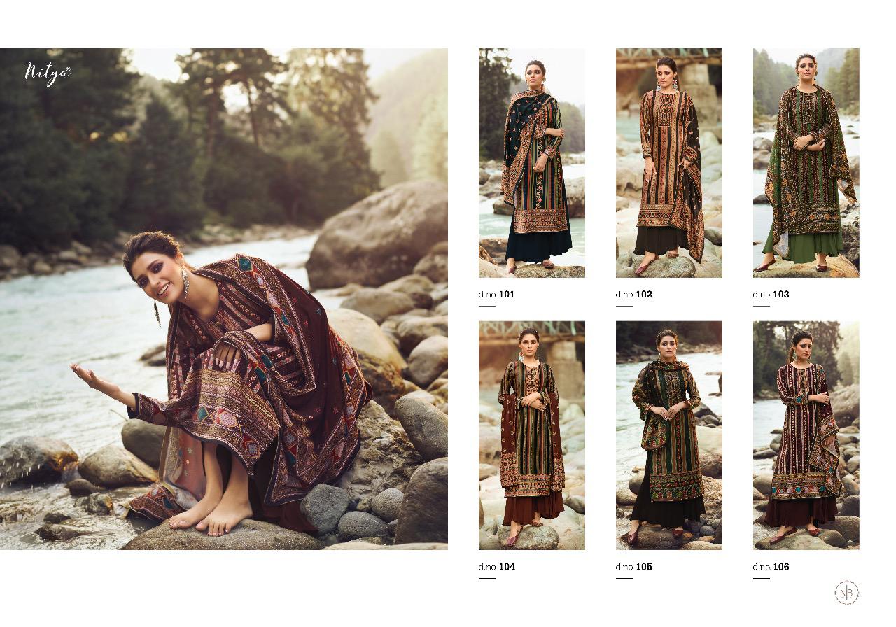 Lt Nitya Presents  Velvet  Vol 1 Printed Dress Material