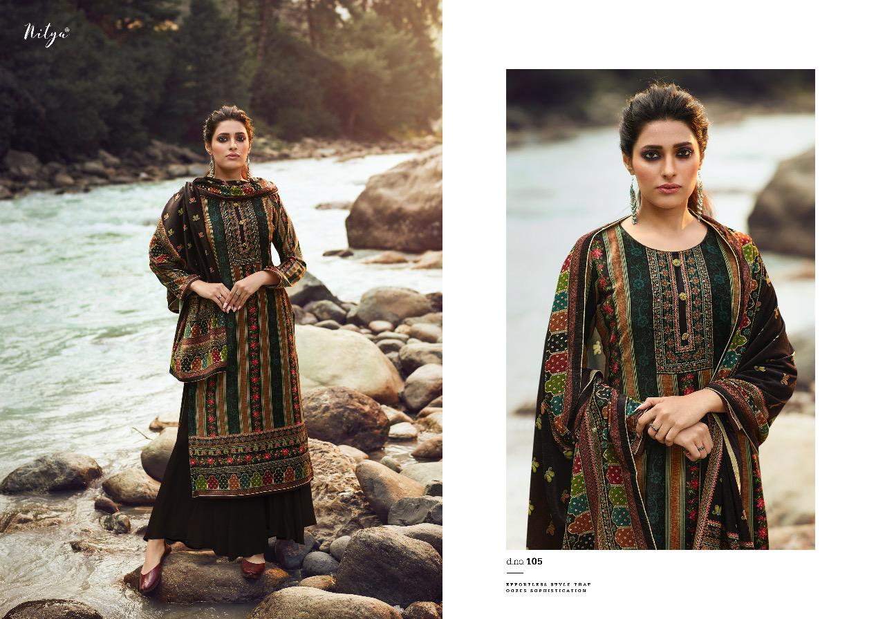 Lt Nitya Presents  Velvet  Vol 1 Printed Dress Material