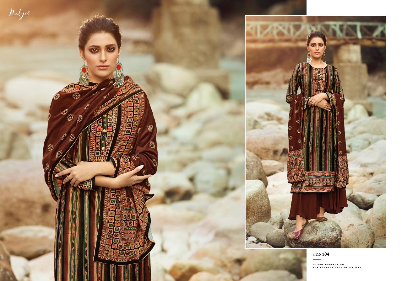 Lt Nitya Presents  Velvet  Vol 1 Printed Dress Material