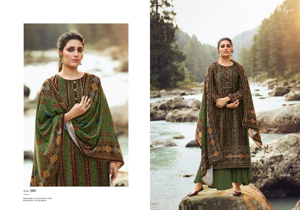 Lt Nitya Presents  Velvet  Vol 1 Printed Dress Material