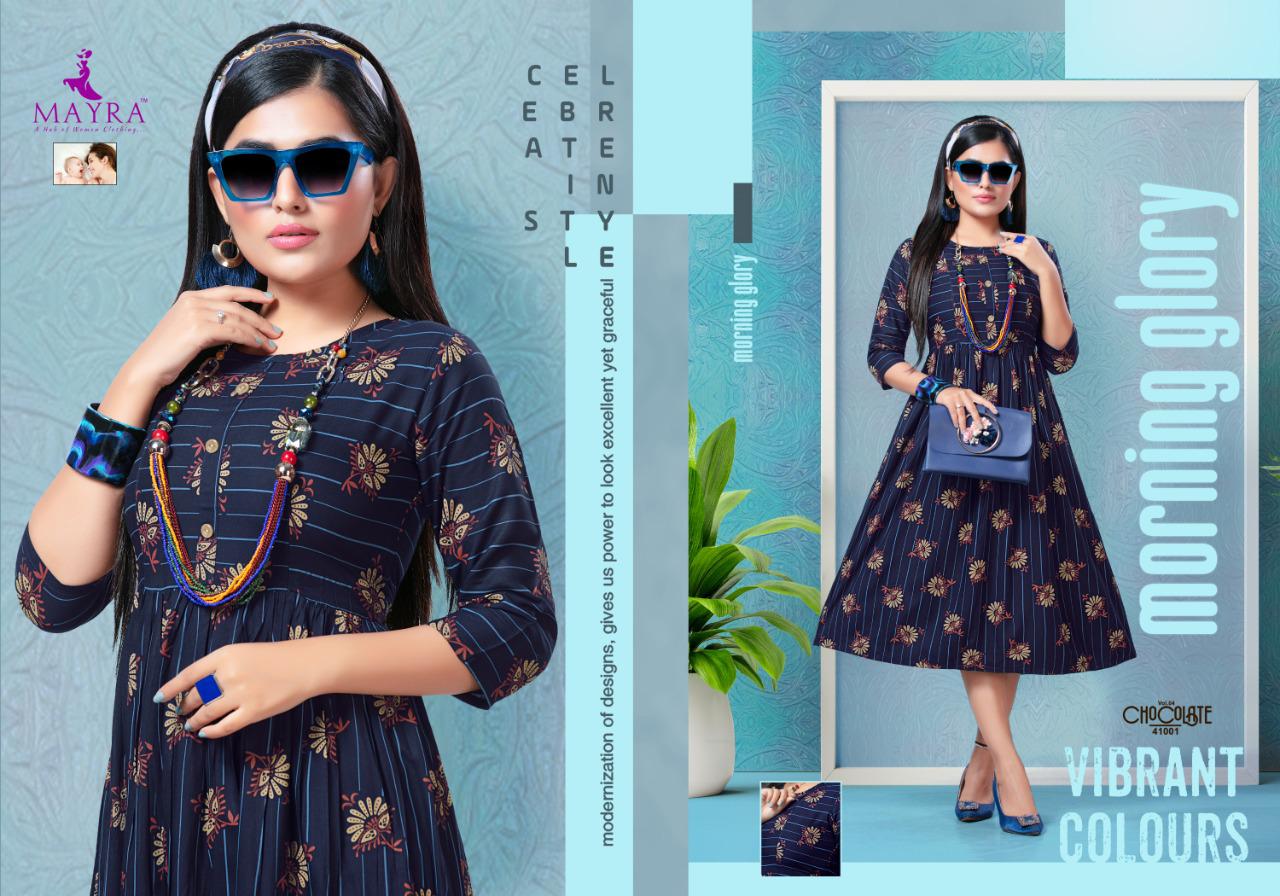 Mayra Presents Chocolate 4 Heavy Rayon Stylish Kurtis