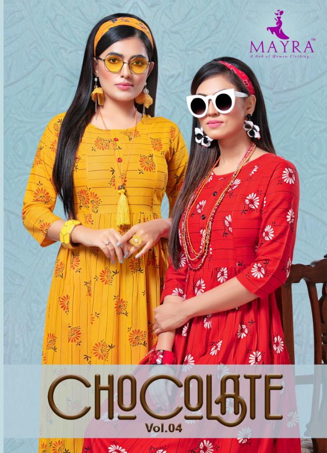 Mayra Presents Chocolate 4 Heavy Rayon Stylish Kurtis