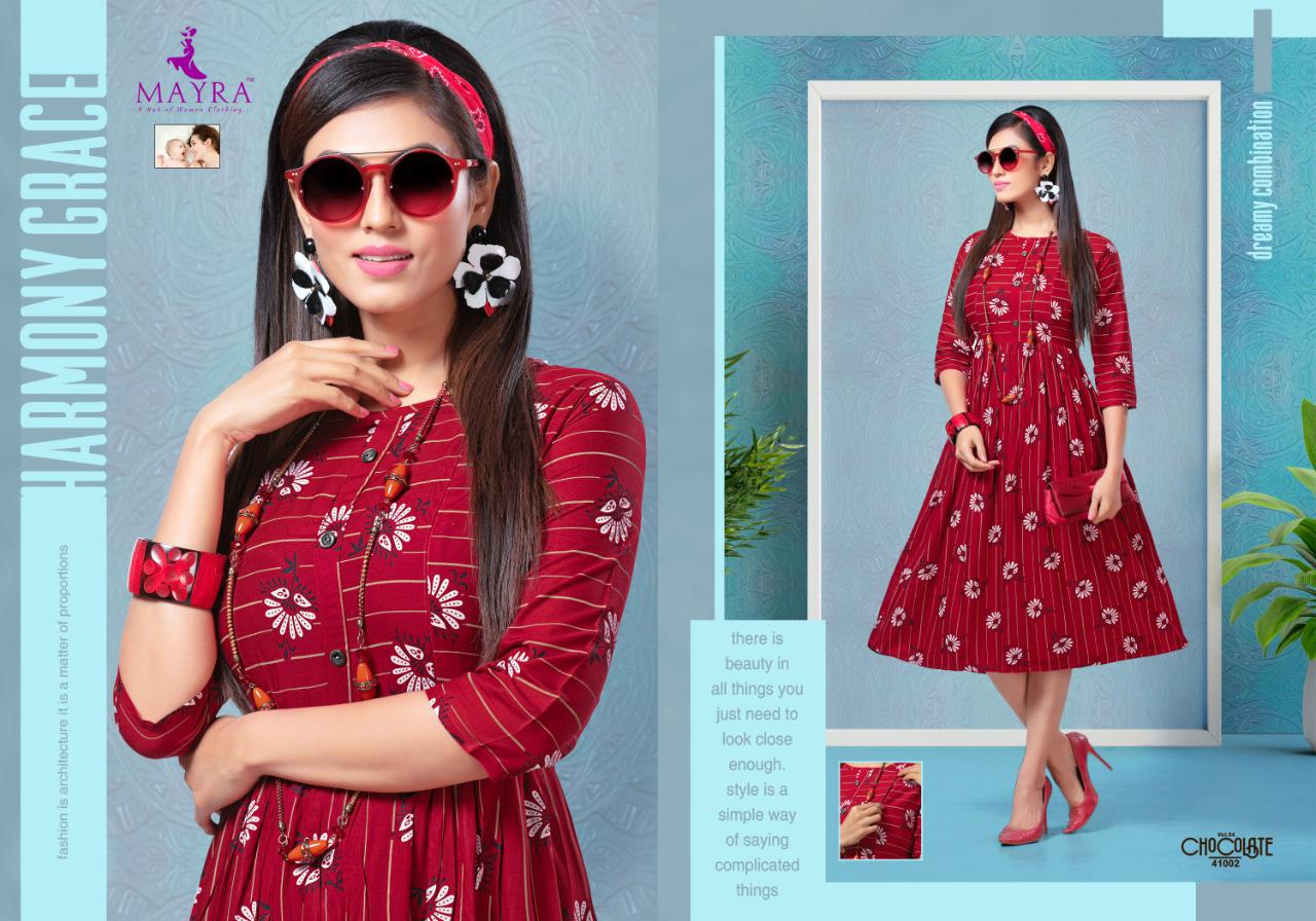 Mayra Presents Chocolate 4 Heavy Rayon Stylish Kurtis